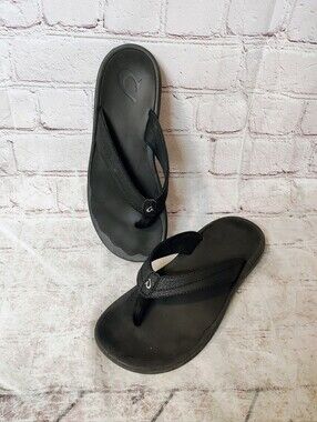 Olukai Ohana Women's Beach Sandals 10 Black  Beachy Surf